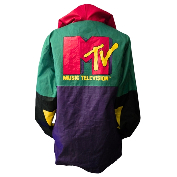 MTV Other - MTV Music Television Vintage Style 90s Colorblock Neon Windbreaker Jacket Medium